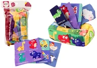 Zabawki interaktywne dla dzieci - Miękkie Pudełko Na Chusteczki 6 Tkanin 3 Szeleszczące Chusteczki Kolorowe - miniaturka - grafika 1