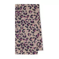 Apaszki i szaliki męskie - Damski delikatny szal w panterkę beżowo-granatowy - miniaturka - grafika 1