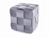 Pufy i podnóżki - Pufa siedzisko Puf CASEL VELVET szary - miniaturka - grafika 1