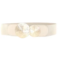 Paski - Pasek Gumowy Ozdobny Szeroki Stylowy Do Sukienki Blaszka Kółko - miniaturka - grafika 1