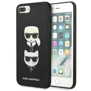 Etui Karl Lagerfeld do iPhone 7 Plus / 8 Plus czarny/black hardcase Saffiano Ikonik Karl&Choupette Head - Etui i futerały do telefonów - miniaturka - grafika 1