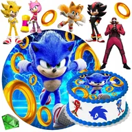 Batoniki - OPŁATEK NA TORT SONIC + TEKST + POSTACIE JADALNA DEKORACJA - miniaturka - grafika 1
