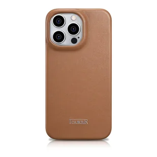 iCarer CE Premium Leather Folio Case skórzane etui iPhone 14 Pro z klapką magnetyczne MagSafe brązowy (WMI14220714-BN) - Etui i futerały do telefonów - miniaturka - grafika 2