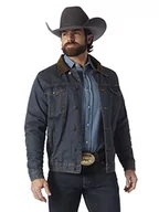 Kurtki męskie - Wrangler Western Style Męska kurtka dżinsowa z podszewką, Dżins/Koc, XL wysoki - miniaturka - grafika 1