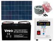 Zestawy solarne - Zestaw solarny bateria słoneczna 180W 100Ah (Panel, Przetwornica, Akumulator) - miniaturka - grafika 1