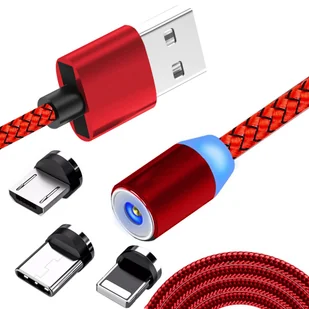 Kabel Magnetyczny 3W1 Do Iphone Micro Usb Typ-C 1M - Kable USB - miniaturka - grafika 1
