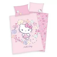 Pościel dla dzieci - Herding Pościel bawełniana 100x135 Hello Kitty różowa poszewka 40x60 dziecięca do łóżeczka H23 - miniaturka - grafika 1