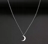 Łańcuszki - Naszyjnik łańcuszek Z Księżycem Księżyc srebrny Moon prezent - miniaturka - grafika 1