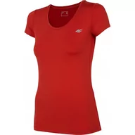 Koszulki i topy damskie - 4F, Koszulka damska, NOSH4-TSDF002 62S, czerwony, rozmiar M - miniaturka - grafika 1