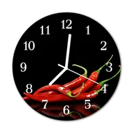 Naklejki na drzwi i meble - Zegar szklany okrągły Papryczka chilli - miniaturka - grafika 1