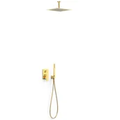 Zestawy prysznicowe - Zestaw prysznicowy podtynkowy Tres Project złoty połysk 21128003OR - miniaturka - grafika 1