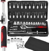 Zestawy narzędziowe - Zestaw narzędzi Springos Narzędzia warsztatowe, zestaw 46 el. klucze nasadowe z stali hartowanej w walizce UNIWERSALNY - miniaturka - grafika 1
