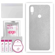 Szkła hartowane na telefon - Folia naklejka skórka strukturalna na TYŁ do Xiaomi Redmi Note 7 -  Skóra Srebrna - apgo SKINS - miniaturka - grafika 1