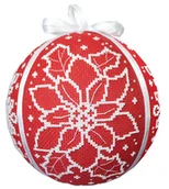 Pasmanteria - Haft krzyżykowy - Zestaw do haftu - Bombka z poinsecją - miniaturka - grafika 1