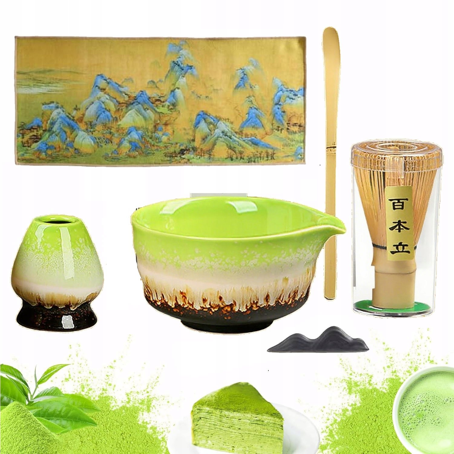 Zestaw Narzędzi Do Matchy Japońska Matcha Akcesoria Bambusowe Ceramiczny