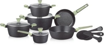 Zestaw Garnków 15-częściowy ceramiczno-marmurowy ZL-8645