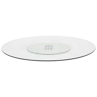 vidaXL vidaXL Obrotowa taca, przezroczysta, 60 cm, hartowane szkło - Miski i półmiski - miniaturka - grafika 1