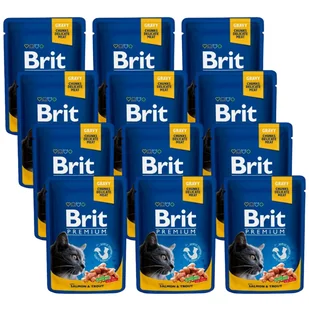 BRIT Cat ŁOSOŚ i PSTRĄG 12x100g - Mokra karma dla kotów - miniaturka - grafika 1