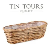 Kwietniki - PODŁUŻNY KOSZ RATTANOWY NA BALKON 36x15x11h cm - miniaturka - grafika 1