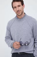 Swetry męskie - Calvin Klein sweter wełniany męski kolor szary lekki - miniaturka - grafika 1