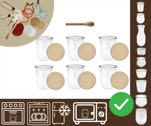 Słoiki WECK 6szt/ drewniane wieko, nabierak słoik 850ml MOLD / Wamar-Sosenka - Pojemniki kuchenne - miniaturka - grafika 1
