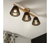 Lampy sufitowe - Brilagi - Żyrandol natynkowy ANTHONY 3xE14/40W/230V dąb/czarny - miniaturka - grafika 1