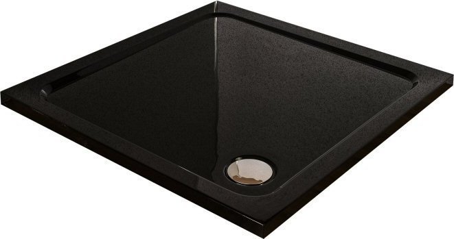 Brodzik Toule czarny 90x90 kwadratowy niski 5 do mona 80