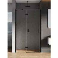 Ścianki i drzwi prysznicowe - NEW TRENDY D-0365A Drzwi prysznicowe NEW RENOMA BLACK P 110x195 drzwi uchylne pojedyncze czyste 6mm AS - miniaturka - grafika 1