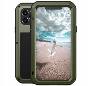 Etui i futerały do telefonów - Love Mei Etui Pancerne + szkło iPhone 12 Pro, zielone 6932809615892 - miniaturka - grafika 1