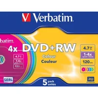 Pozostałe nośniki i napędy - Płyta DVD+RW VERBATIM SLIM Color 4.7GB x4 43297 - miniaturka - grafika 1
