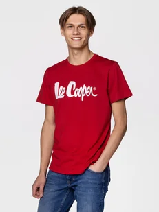 Koszulka męska bawełniana Lee Cooper SCRIPT5-2405 M Czerwona (5904347396183) - Koszulki męskie - miniaturka - grafika 1