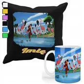 Gadżety dla niej i dla niego - ZESTAW KUBEK + PODUSZKA Z POSZEWKĄ- PREZENT DLA FANA CIEKAWSKI GEORGE+ IMIĘ - miniaturka - grafika 1