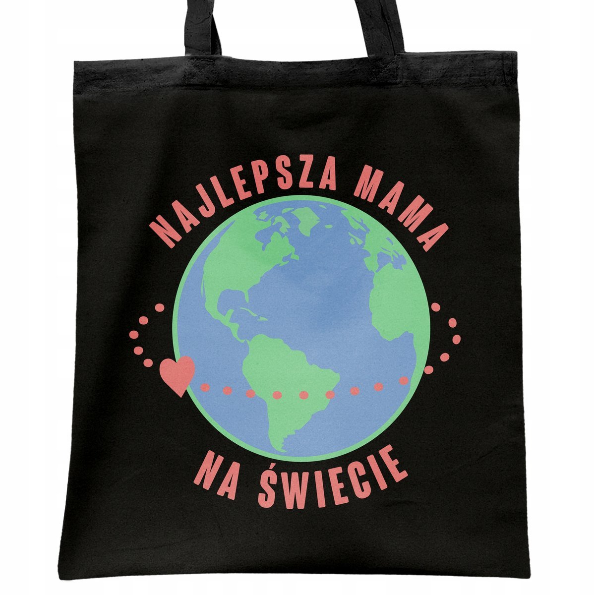 Torba bawełniana czarna na zakupy Dzień Matki Najlepsza Mama Prezent