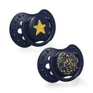 Smoczki uspokajające - LOVI Lovi Smoczek silikonowy dynamiczny 6-18m Stardust blue 2szt - miniaturka - grafika 1