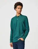 Koszulki męskie - Męska koszulka t-shirt Wrangler LS REFINED POLO M - miniaturka - grafika 1