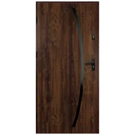 Drzwi zewnętrzne - Isoxa Drzwi zewnętrzne stalowe wejściowe Helios Black 68 orzechowe 90 lewe - miniaturka - grafika 1