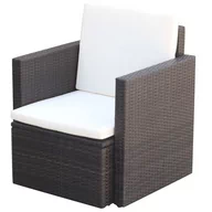 Fotele i krzesła ogrodowe - vidaXL Krzesło ogrodowe z poduszkami polirattan brązowe 42668 - miniaturka - grafika 1