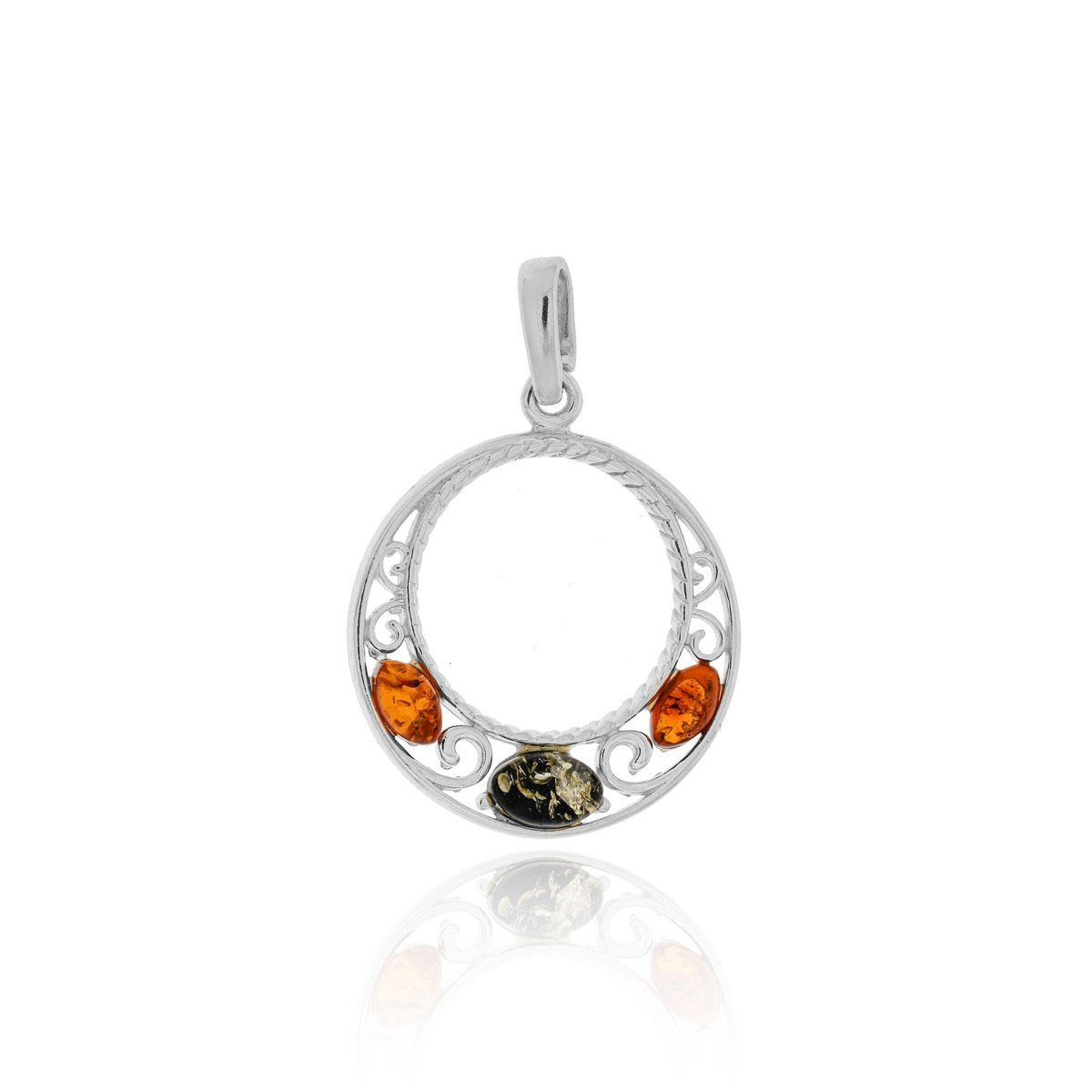 Srebrna zawieszka wisiorek z bursztynem pr. 925