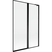 Parawany nawannowe - Mexen Mist L parawan nawannowy 2-skrzydłowy prawy 120 x 150 cm, czarna ramka, czarny - 8A9L-120-011-70-70-P - miniaturka - grafika 1