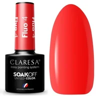 Lakiery hybrydowe - Claresa Lakier Hybrydowy do paznokci Fluo 4 neonowy czerwony - miniaturka - grafika 1