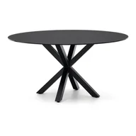 Stoły - Czarny okrągły stół ze szklanym blatem ø 150 cm Argo – Kave Home - miniaturka - grafika 1