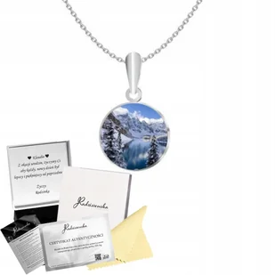 Naszyjnik Srebrny Góry Jezioro Foto Biżuteria Prezent Łańcuszek 925 GRAWER - Łańcuszki - miniaturka - grafika 1