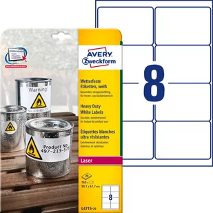 Avery Zweckform Zweckform Heavy Duty 99,1 x 67,7 mm (L4715-20) - Etykiety do drukarek - miniaturka - grafika 1
