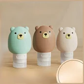 Pozostałe akcesoria kosmetyczne - TEMU Zestaw 3 pojemników podróżnych z silikonu do ponownego napełniania, w kształcie kreskówkowego misia, szczelne przenośne butelki do wyciskania na - miniaturka - grafika 1