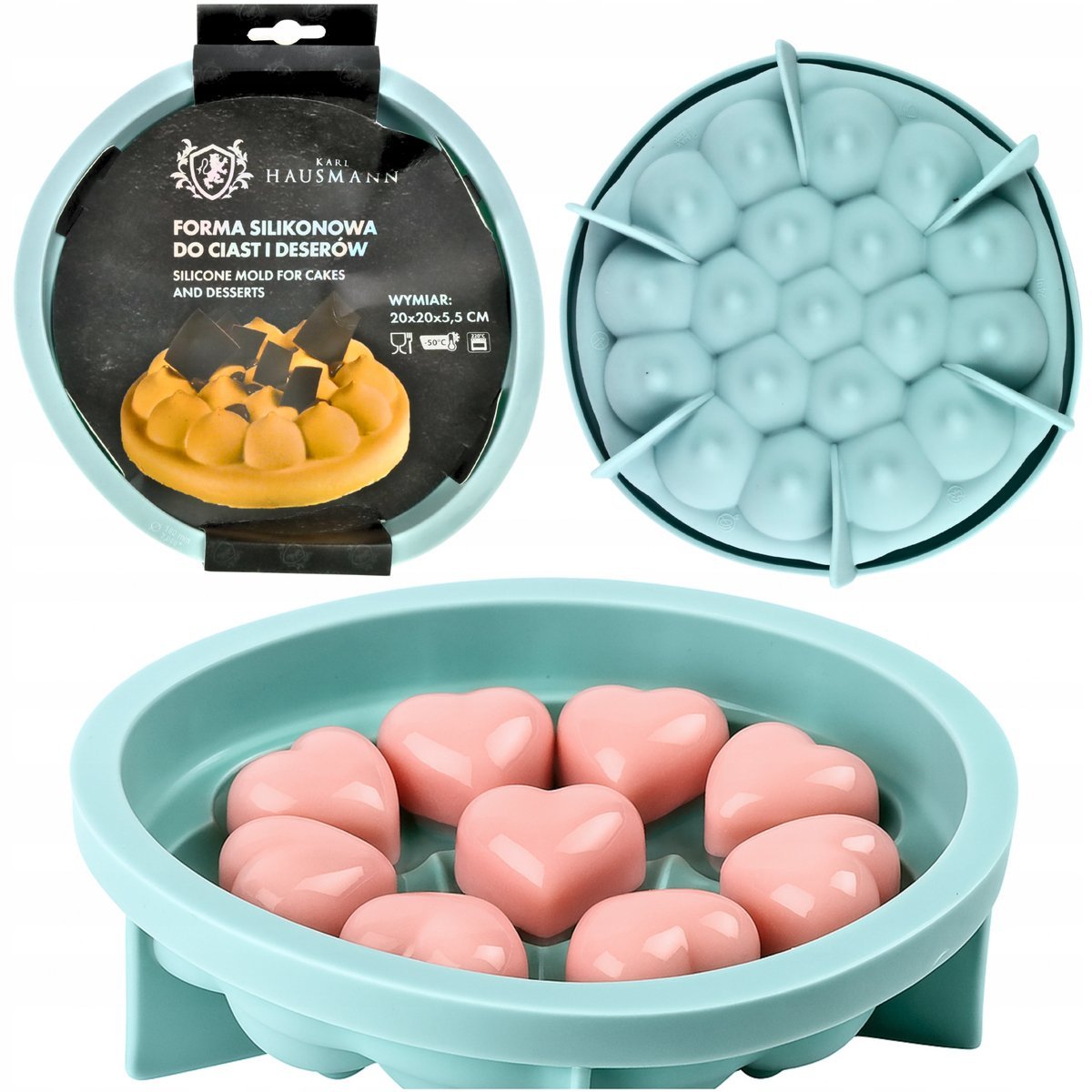 FORMA FOREMKA SILIKONOWA DO PIECZENIA CIAST DESERÓW TORT 3D MONOPORCJE