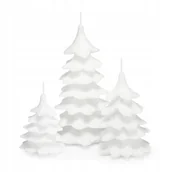 Świece - ZESTAW ŚWIEC OZDOBNYCH CHOINKA 3 szt. kolor BIAŁY - miniaturka - grafika 1