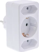 Kable - InLine® Steckdosenadapter, Schutzkontakt Stecker an 2x Euro + 1x SK, weiß - miniaturka - grafika 1