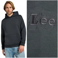 Bluzy męskie - Lee CORE RELAXED HOODIE luźna bawełniana bluza z kapturem kangurka XL - miniaturka - grafika 1