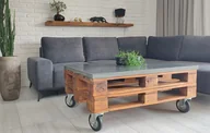 Ławy i stoliki kawowe - Stolik z palet i betonu RockRoll - miniaturka - grafika 1