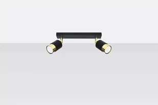 Sollux Lighting Plafon NERO 2 czarny/złoty - Lampy sufitowe - miniaturka - grafika 1